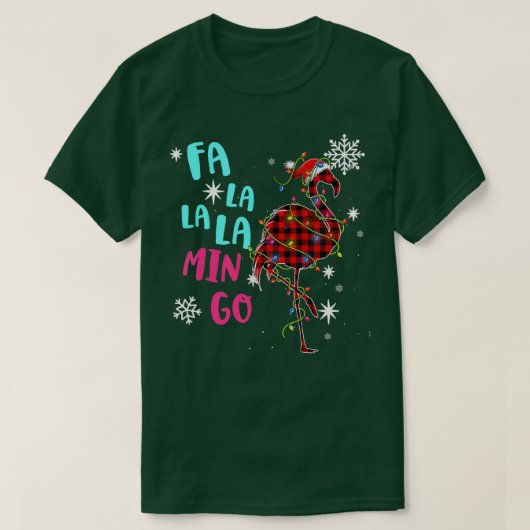 Fa La La La mingo Flamingo For Christmas Xmas Paja Tシャツ (デザイン正面)