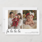 Fa La La La Personalized Family Holiday Card シーズンカード (正面)