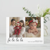 Fa La La La Personalized Family Holiday Card シーズンカード (スタンド正面)