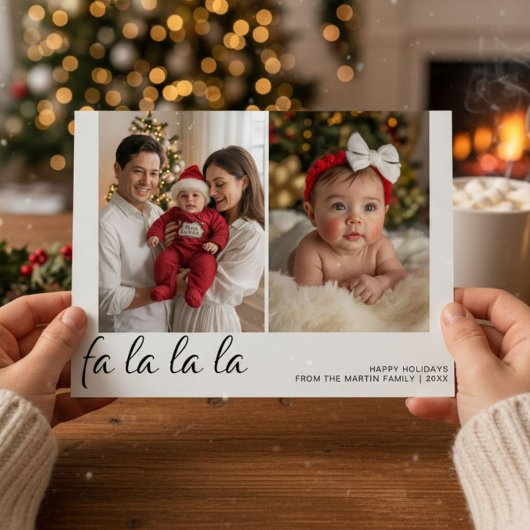 Fa La La La Personalized Family Holiday Card シーズンカード