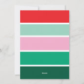 Fa La La La Red Green Pink Flat Holiday Photo Card シーズンカード (裏面)