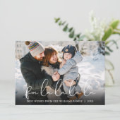 Fa La La La Scriptフォトクリスマス シーズンカード (スタンド正面)