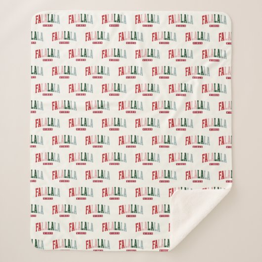 FA LA LA LA VIBES PATTERN シェルパブランケット (正面)