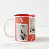 Fa La La Latte Christmas Funny Photo Collage ツートーンマグカップ (左)