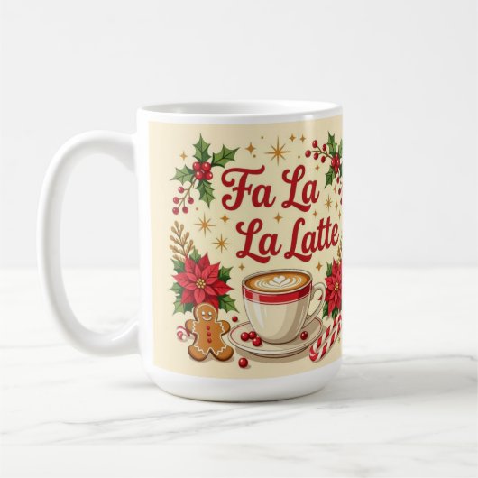 Fa la la latte gingermen cookies コーヒーマグカップ (左)