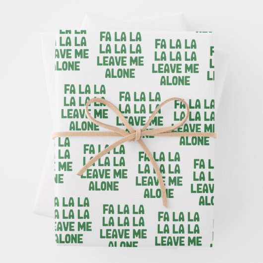 Fa La La Leave Me Alone Christmas Funny Sarcastic  ラッピングペーパーシート (インサイチュ)