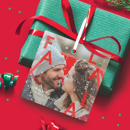 Fa La La Lettersミニマはっきりしたリストの写モダン真 ガラスオーナメント