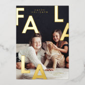 Fa La La Lettersミニマはっきりしたリストの写モダン真 箔シーズンカード (正面)