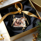 Fa La La Lettersミニマはっきりしたリストモダンフォトグラス セラミックオーナメント