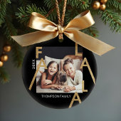 Fa La La Lettersミニマはっきりしたリストモダンフォトグラス セラミックオーナメント