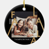 Fa La La Lettersミニマはっきりしたリストモダンフォトグラス セラミックオーナメント (裏面)