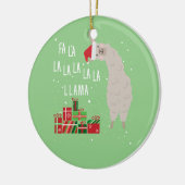 Fa La La Llamaシャツ – ラマ・クリスマス セラミックオーナメント (左)