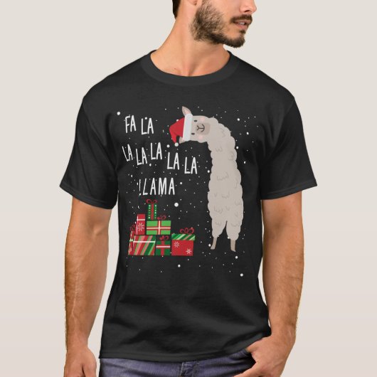 Fa La La Llamaシャツ – ラマ・クリスマス Tシャツ (正面)