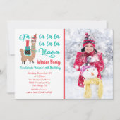 Fa la la Llama冬のクリスマスフォトカードパーティー シーズンカード (正面)