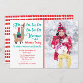 Fa la la Llama冬のクリスマスフォトカードパーティー シーズンカード (正面/裏面)