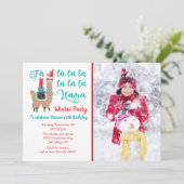 Fa la la Llama冬のクリスマスフォトカードパーティー シーズンカード (スタンド正面)