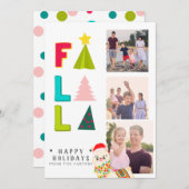 FA LA LA LLAMA 3フォトフェスティバルおもしろい シーズンカード (正面/裏面)