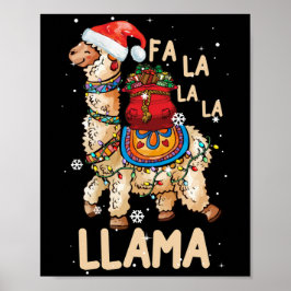 Fa La La Llama Christmas Shirt Christmas Lllama ポスター