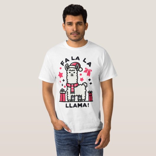 Fa La La Llama Christmas Tシャツ (正面フル)