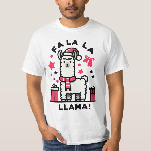 Fa La La Llama Christmas Tシャツ (正面)