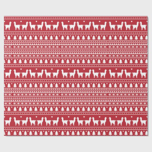 Fa-La-La Llama Christmas Wrapping Paper ラッピングペーパー (フラット)