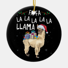 Fa La La Llama Llamaクリスマスボックス付きクリスマス セラミックオーナメント