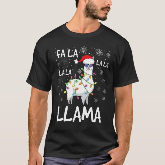 Fa La La Llama Women Men Kids  Llama Christmas Tシャツ (正面)