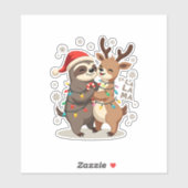 Fa La La Llama Xmas Lights Sloth Riding Llama Chri シール (シート)