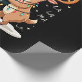 Fa La La Llama Xmas Lights Sloth Riding Llama Chri ラッピングペーパー (角)
