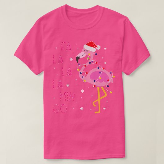 Fa La La Mingo Flamingoクリスマスクリスマスプレゼント Tシャツ (デザイン正面)
