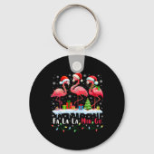 Fa La La Mingo Flamingo Christmas Tropical Xmas Tr キーホルダー (正面)