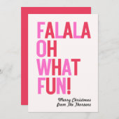 FA LA LA OH ワクワク楽しい フラットホリデーカード シーズンカード (正面/裏面)