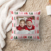 Fa La La Personalized Christmas Photo  クッション (ブランケット)