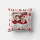 Fa La La Personalized Christmas Photo  クッション (裏面)