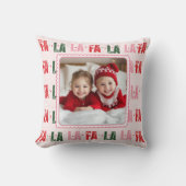 Fa La La Personalized Christmas Photo  クッション (正面)