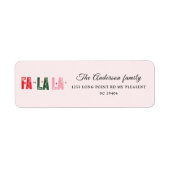 Fa La La Personalized Family Christmas ラベル (正面)