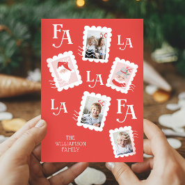 Fa La La Santa Clausクリスマス切手フォト シーズンカード
