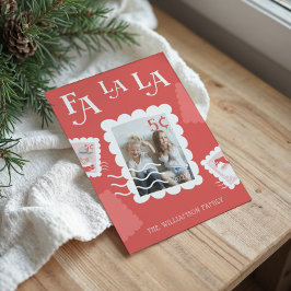 Fa La La Santa Clausクリスマス切手フォト シーズンカード