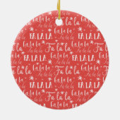 Fa La La Santa Clausクリスマス切手フォト セラミックオーナメント (裏面)