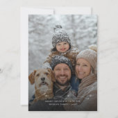 Fa La La Script Snowy Family Christmas Photo シーズンカード (正面)