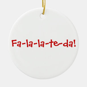 Fa la la te da! 白の赤 セラミックオーナメント