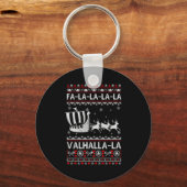 Fa La La Valhalla Viking Ship Christmas Xmas Ugly  キーホルダー (正面)
