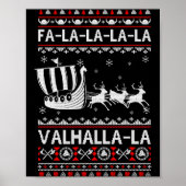 Fa La La Valhalla Viking Ship Christmas Xmas Ugly  ポスター (正面)