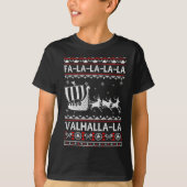 Fa La La Valhalla Viking Ship Christmas Xmas Ugly  Tシャツ (正面)