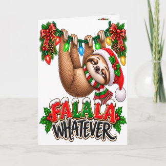 Fa La La Whatever 面白いナマケモノ クリスマス カード