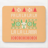 Fa La Llamaシャツ – 醜いクリスマスセーターLllam マウスパッド (正面)