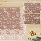 Fa La Mochaモダン名のシンプル追加クリスマス ラッピングペーパーシート