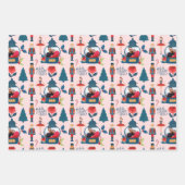 Fa La Nutcracker Christmas Family Photo Snow Globe ラッピングペーパーシート (正面)