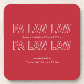 Fa Law Law 面白い弁護士ジョーク クリスマス コースター (正面)