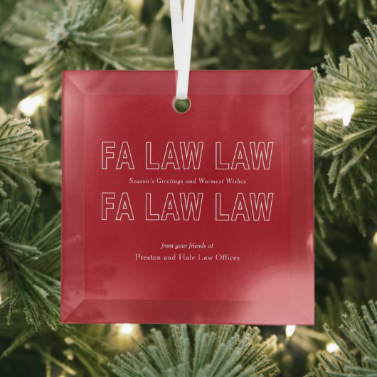Fa Law Law Funny Lawyer Joke Christmas ガラスオーナメント (インサイチュ)